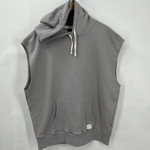Hollister 90s Style Muscle Shirt Hoodie Sweatshirt XL Oversized Gray Comfy EUC